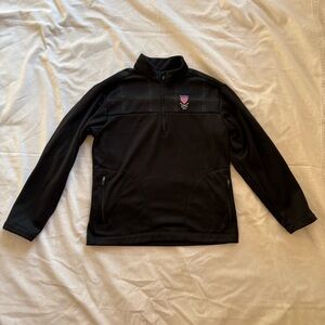 Nike Golf Kids Boys Black Fleece Quarter Zip Pullover Sport Sweater Size M